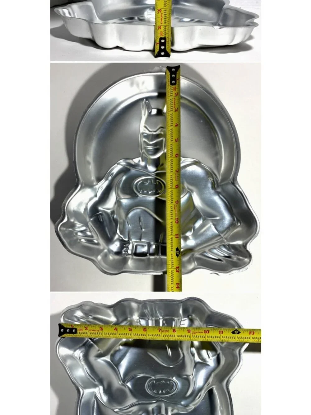 Wilton Batman Cake Pan Mold #2105-6501 Silver Aluminum Vintage 1989 DC Comics